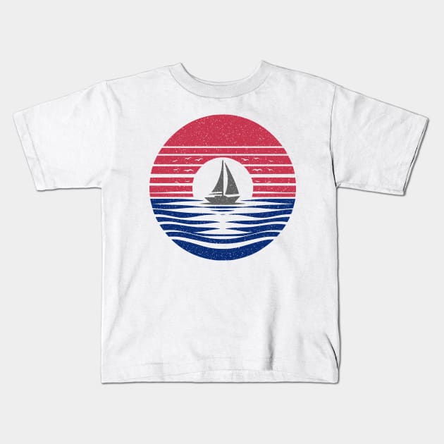 Sunset Sailing Kids T-Shirt by JSnipe